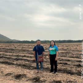ร่วมกับอาสาสมัครเกษตรหมู่บ้าน ลงพื้นที่ตรวจสอบจุดความร้อน จากข้อมูลจุดความร้อนรายวัน ดาวเทียมระบบ MODIS