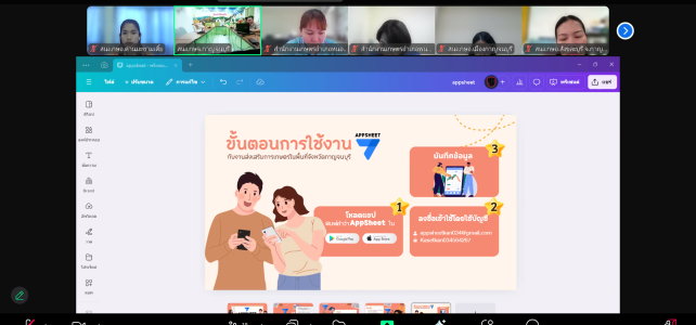 ร่วมประชุมชี้แจงการใช้งาน AppSheet กับงานส่งเสริมการเกษตร (ทุเรียน) ผ่านระบบประชุมออนไลน์ Zoom Meeting