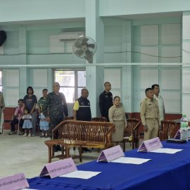 ประชุมกำนัน — ผู้ใหญ่บ้าน แพทย์ประจำตำบล สารวัตรกำนัน และผู้ช่วยผู้ใหญ่บ้าน ประจำเดือนพฤษภาคม 2568 ณ หอประชุมอำเภอด่านมะขามเตี้ย